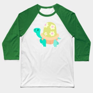 Cute Flowery Turtle Baseball T-Shirt